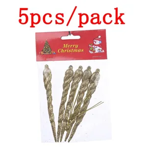 5 Stk. 12cm Glitzer Eiszapfen Weihnachtsbaum Hängeornamente für Feiertagsdeko DIY.
