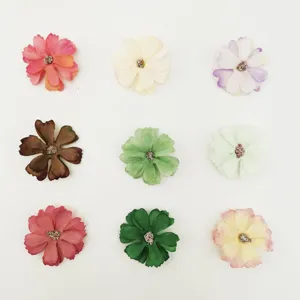 Mixed color artificial flower heads, 5cm width DIY craft petals for party and hair accessories.