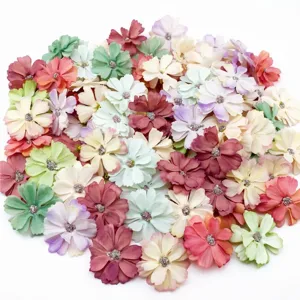 50pcs mixed artificial flower heads 5cm DIY craft hair accessories party decor floral supplies