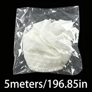 White elastic lace trim detail for sewing, garment accessory and DIY craft project