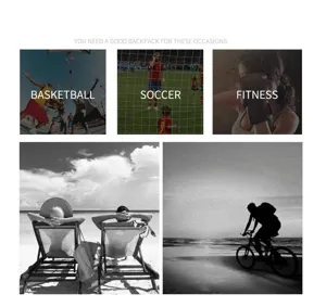 Vielseitiger Outdoor-Rucksack, geeignet für Basketball, Fußball, Fitness und Reisen.