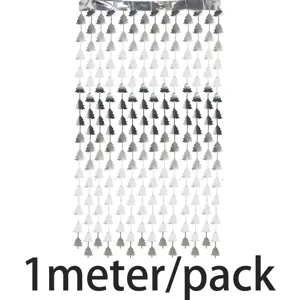 Christmas tree tinsel curtain hanging decoration 1meter pack for birthday party DIY supplies.