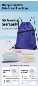 Oxford Stoff Kordelzug Rucksack, Sport Fitness Sackpack für tägliche Reisen Aufbewahrung.
