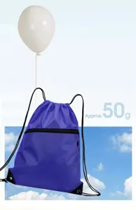 Oxford Stoff Kordelzug Rucksack Detail, leichte Sport Fitness Tasche mit praktischen Kordeln.