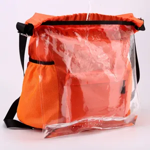 Large Capacity Drawstring Waterproof Backpack Travel Wet Dry Separation Swimming Storage Bag