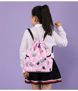 Joli sac à dos pour enfants à imprimé chat, cartable étanche et léger pour les voyages quotidiens.