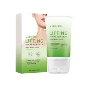 Crema reafirmante para cuello Viareline con aplicador de rodillo cuidado antiarrugas