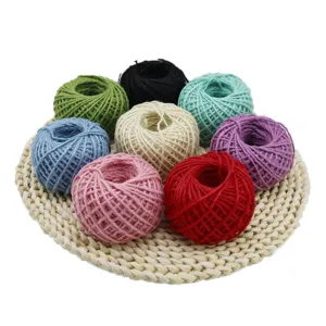 Kleurrijke jute touw rollen set, 3mm dik natuurlijke linnen koord voor knutselen, cadeaus en decoratie.