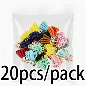 20Stk bunte Wildleder Quasten mit Goldkappen für DIY Schmuckherstellung Schlüsselanhänger Set