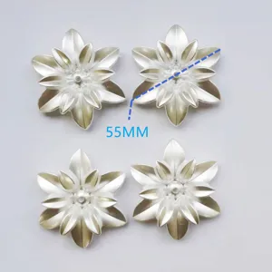 Accessori per perline di fiori argentati ABS materiale gioielli fai da te pizzo 55mm