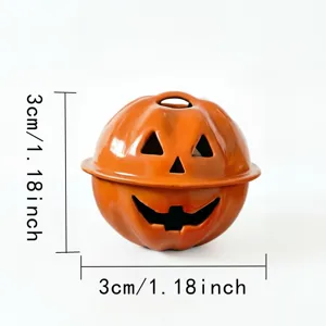3cm Halloween Zucca Viso Fantasma Campanella In Ceramica Ciondolo Sospeso Fai Da Te