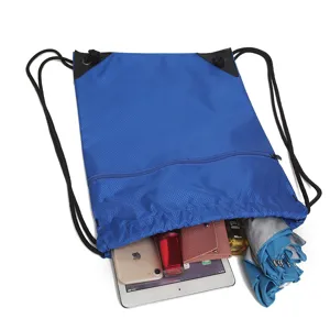 Lightweight nylon drawstring backpack sports gym travel sackpack casual daypack bag.