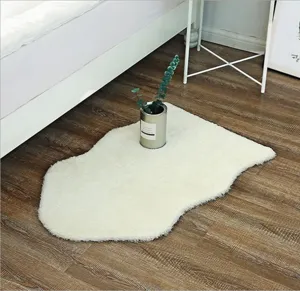 Thickened Lambswool Floor Mat Solid Color Faux Wool Carpet For Living Room Bedroom Bedside Home Decor