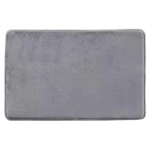 Tapis de bain en mousse à mémoire gris, flanelle douce antidérapant absorbant pour douche.