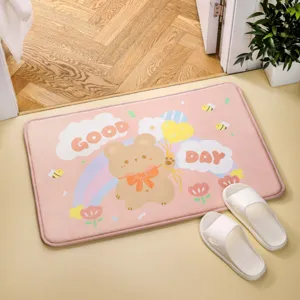 Thickened Cute Cartoon Floor Mat Absorbent Anti-Slip Door Mat Bathroom Living Room Entrance Rug Home Decor