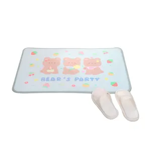 Cute cartoon floor mat for bathroom, absorbent non-slip door carpet, home cozy decor rug.