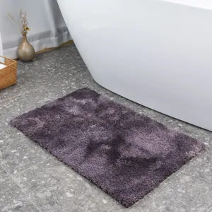 Thickened shaggy bath mat, ultra-absorbent non-slip floor rug for bathroom and balcony use.