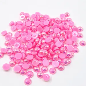 4mm perles demi-rondes couleur AB perles imitation dos plat pour bijoux artisanat DIY