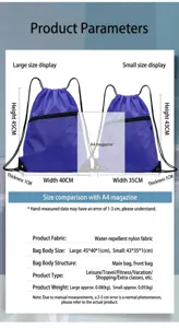 Nylon Kordelzug Rucksack wasserdicht Sport Fitness Tasche Casual Reise Daypack