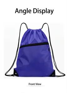 Blauer Kordelzug Rucksack aus Oxford Stoff Sport Fitness Tasche Freizeitreise Rucksack.