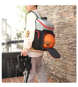 Grosses Kapazitaet Basketball Rucksack Sport Outdoor Training Schultasche fuer Herren Alltag.