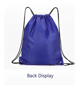 Blauer Kordelzug Rucksack aus Oxford-Gewebe, Freizeit Sport Fitness Gym Bag und Ausrüstungstasche.