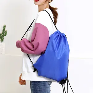 Verdikte Polyester Trekkoord Rugzak Casual Sport Gym Opbergtas