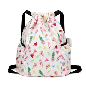 Sac à Dos Décontracté Imperméable en Nylon pour Enfants Léger Imprimé Dessin Animé Cartable Scolaire Mignon Sac de Voyage pour Garçons Filles