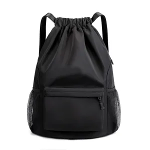 Travel Drawstring Backpack Waterproof Nylon Lightweight Casual Sports Daypack Large Capacity Bag For Men And Women