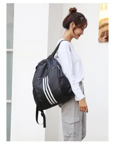 Large capacity drawstring sports backpack for men and women training fitness gym bag.