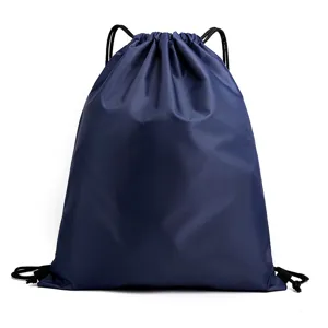 Polyester Drawstring Backpack Lightweight Waterproof Sports Gym Sack Pack Casual Storage Bag For Travel School