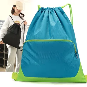 Lightweight Waterproof Drawstring Backpack Large Capacity Sports Gym Bag Travel Cinch Sack For Men Women