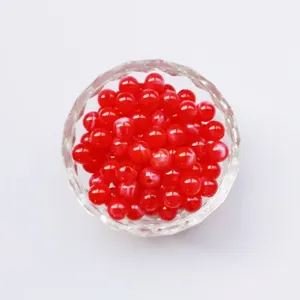 Red round acrylic beads for DIY jewelry making, 6mm loose spacer beads for crafts accessories.