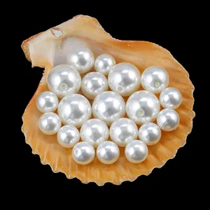 Perles d'imitation ABS avec un trou pour bijoux faits à main et accessoires DIY.