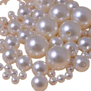 Perles d imitation ABS boules de perles tailles mixtes en vrac bijoux DIY accessoires blanc