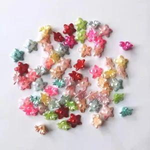 ABS Imitation Pearl Trumpet Flower Beads DIY Craft Accessories Colorful Loose Beads For Hair Clips Phone Case Decoration