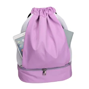 Sac de sport violet avec compartiment a chaussures sac a dos etanche pour fitness