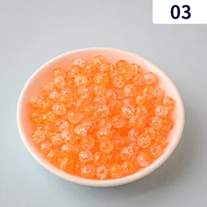 Acrylic crackle beads orange DIY jewelry making for handmade bracelet necklace and earrings