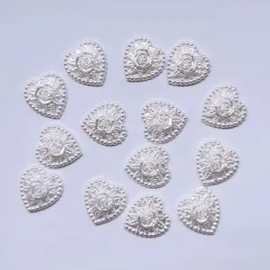 Ασημένια καρδιά ρόδο charms DIY χειροτεχνίας ABS μαργαριτάρι θήκη τηλεφώνου διακόσμηση