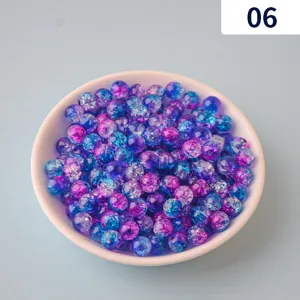 Blue and pink acrylic crackle beads for DIY jewelry making, stunning two-tone beaded accessories.