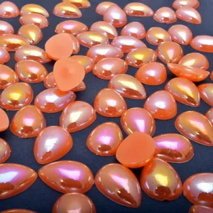 Cabochons dakry apomimisis margaritariou ABS chroma AB epipedi plati gia axesouar kosimaton DIY