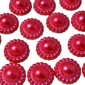 ABS milieuvriendelijke zonnebloem parel knopen roze DIY ambacht decoratieve accessoires