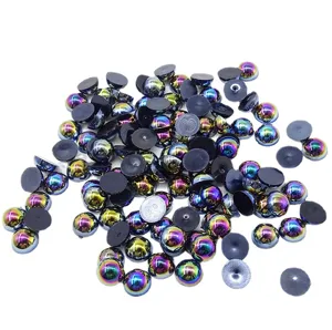 AB Demi-perles Résine Cabochons Dos Plat pour Nail Art DIY Coque de Téléphone Accessoires