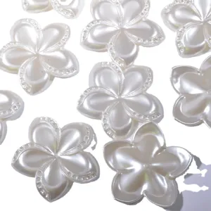 ABS pearl flower charms jewelry accessories DIY craft decorative elements white floral pieces