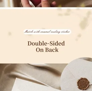 Detailed view of the thickened linen envelope set, featuring a delicate wax seal sticker.