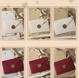Exquisite stationery set with thickened envelopes, vintage wax seal, and elegant letter paper.