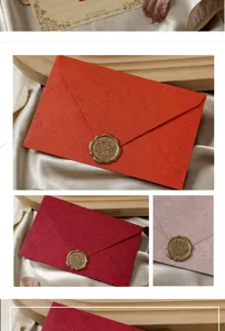 Vintage tree texture envelope and letter paper set with delicate wax seal for retro romance.