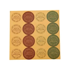 Round baking stickers kraft paper seals handmade food labels decorative sticker sheet pack