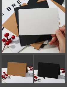 Blank folded greeting cards kraft paper white black cards for DIY graffiti word notes