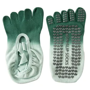 Chaussettes de Yoga Pilates Anti-Dérapantes Tie-Dye pour Femmes Chaussettes de Sport Respirantes à Cinq Doigts